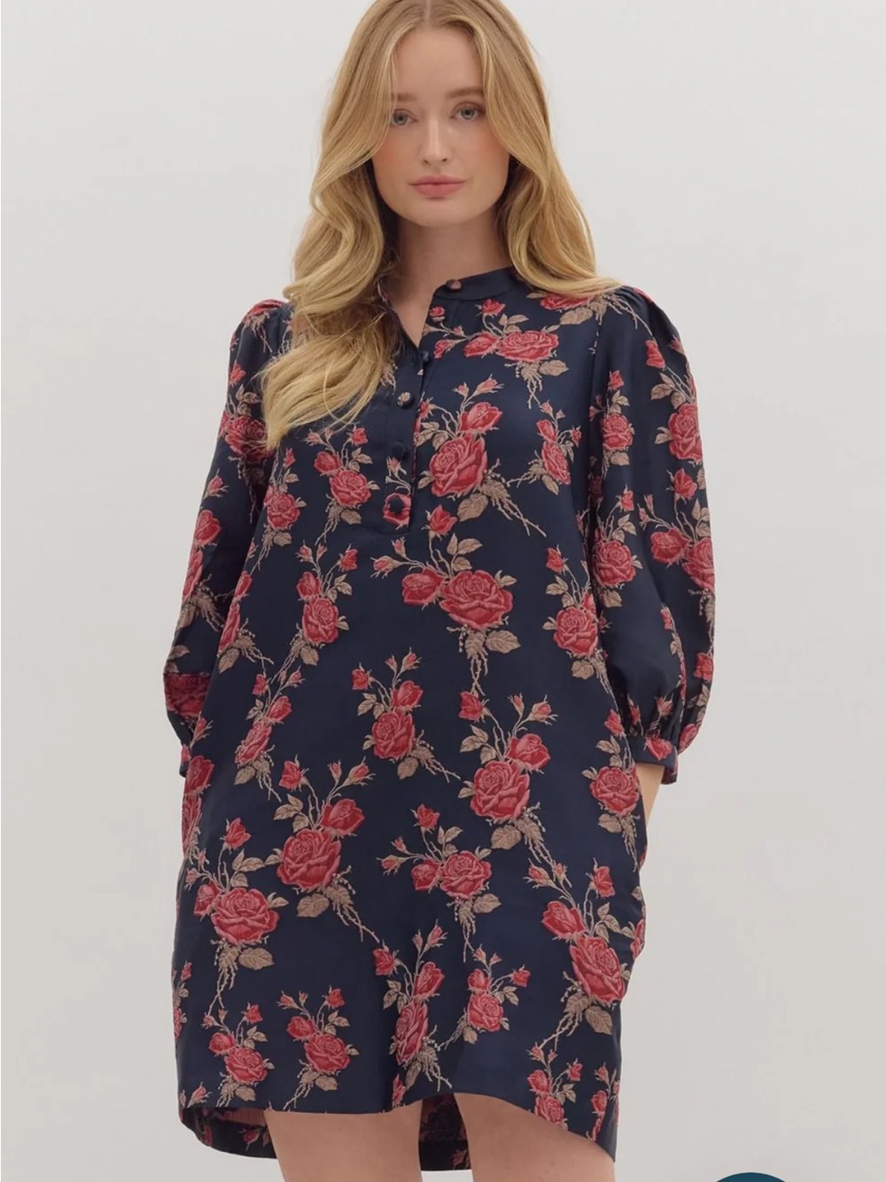 Entro Eveline floral dress with puff sleeves Size Medium